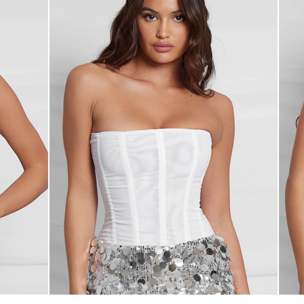 LEAU corset top new white